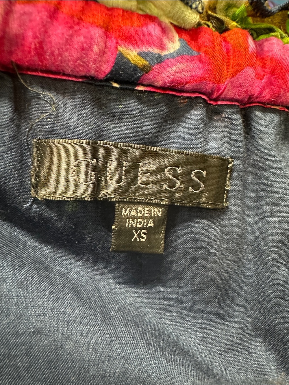 Guess Kinsley Tiered Vibrant Floral Tie Straps Maxi Dress Sz XS - Picture 15 of 16